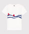 Tee-shirt manches courtes en coton enfant blanc ECUME/blanc MULTICO