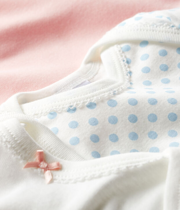 Trio de bodies manches courtes b&eacute;b&eacute; fille multicouleur