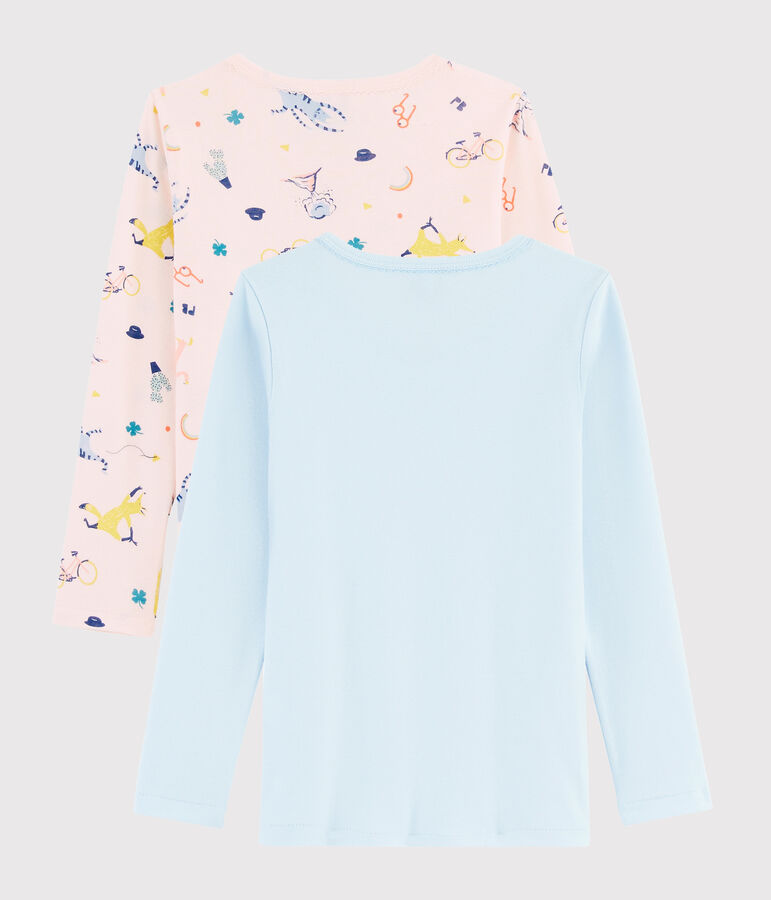 Lot de 2 tee-shirts manches longues animaux yoga petite fille multicouleur