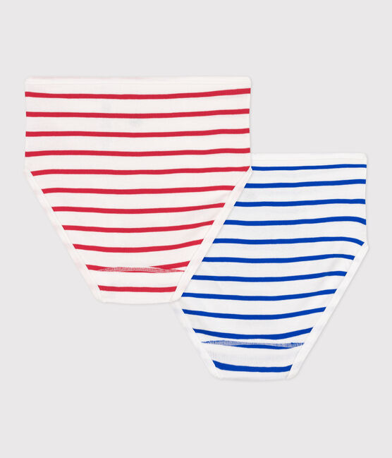 Lot de 2 culottes femme en coton taille haute à rayures variante 1