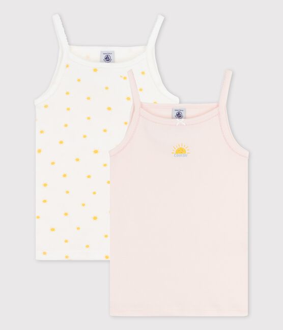Lot de 2 chemises à bretelles soleils petite fille en coton biologique variante 1