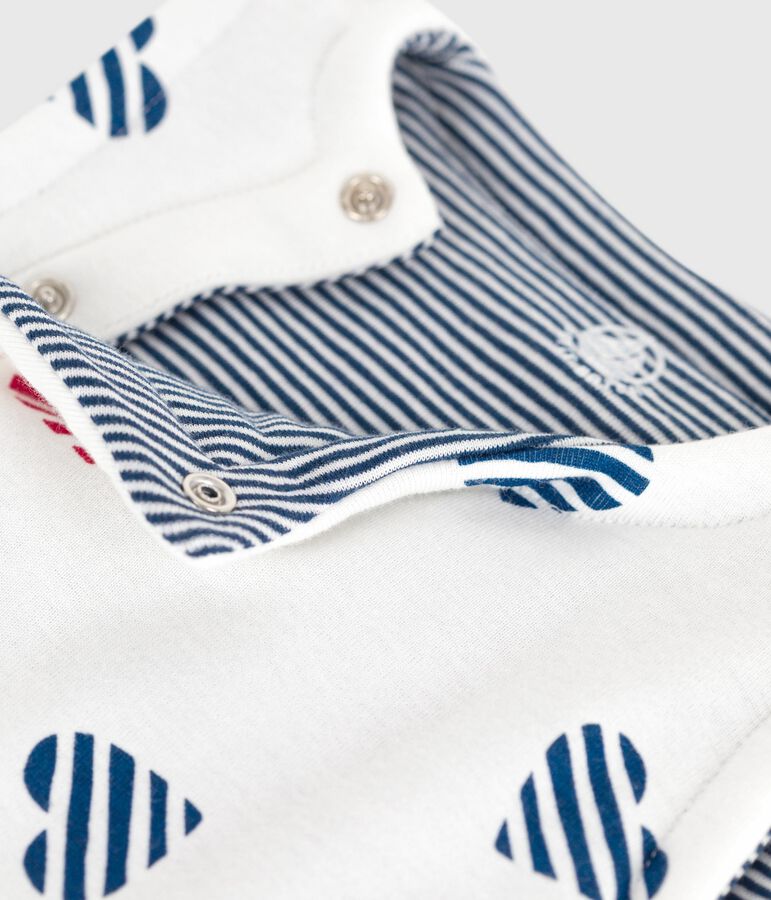 Gilet sans manche r&eacute;versible b&eacute;b&eacute; en coton imprim&eacute; rouge MARSHMALLOW/ SPI