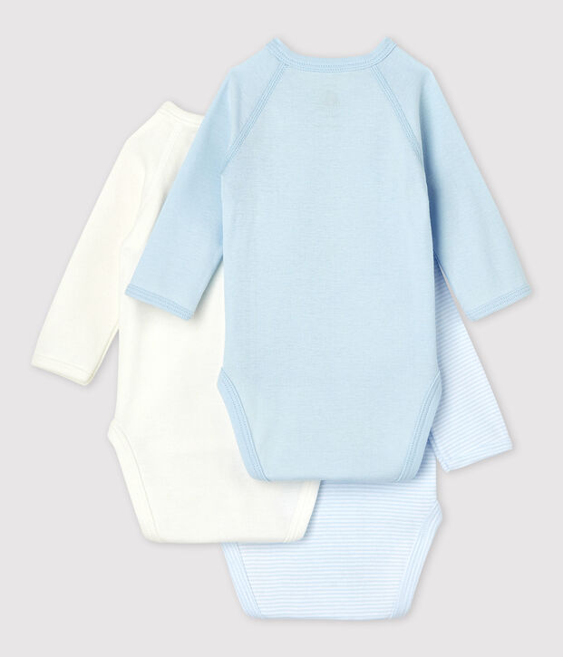 Lot de 3 bodies b&eacute;b&eacute; en coton biologique multicouleur