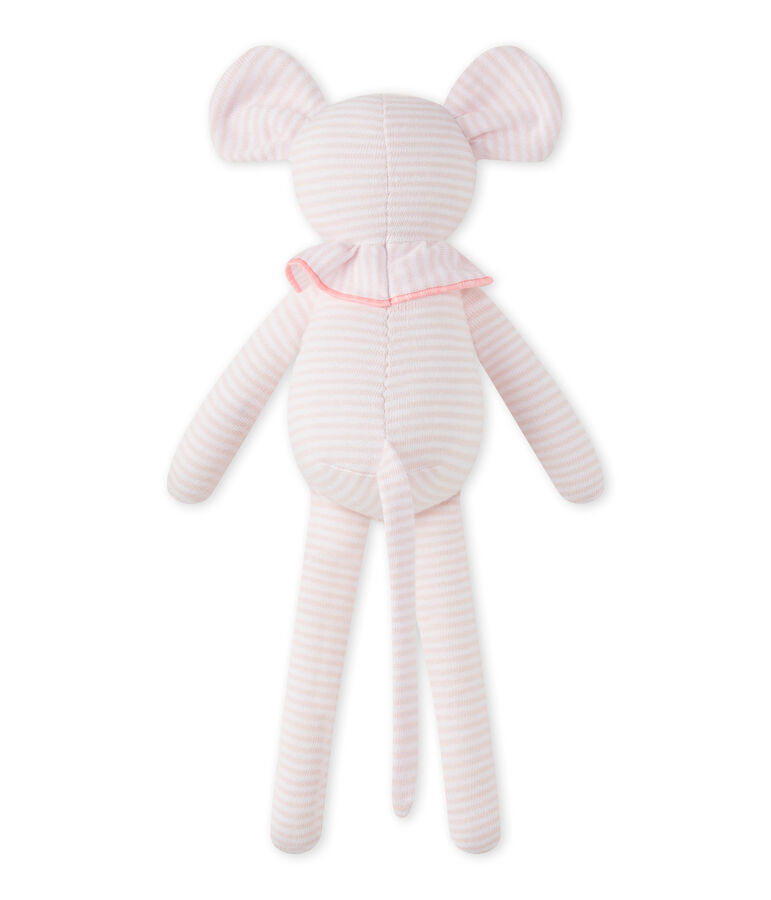 Doudou souris ray&eacute; milleraies rose VIENNE/blanc ECUME CN