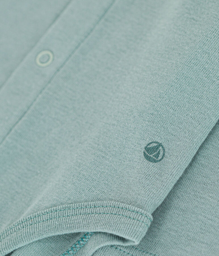 Body manches longues &agrave; col en coton b&eacute;b&eacute; vert PAUL