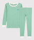 Pyjama snugfit à rayures vertes petit garçon en coton biologique