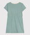 Robe enfant en coton manches courtes uni vert PAUL
