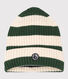 Bonnet rayé en tricot doublé en polaire enfant garçon-fille