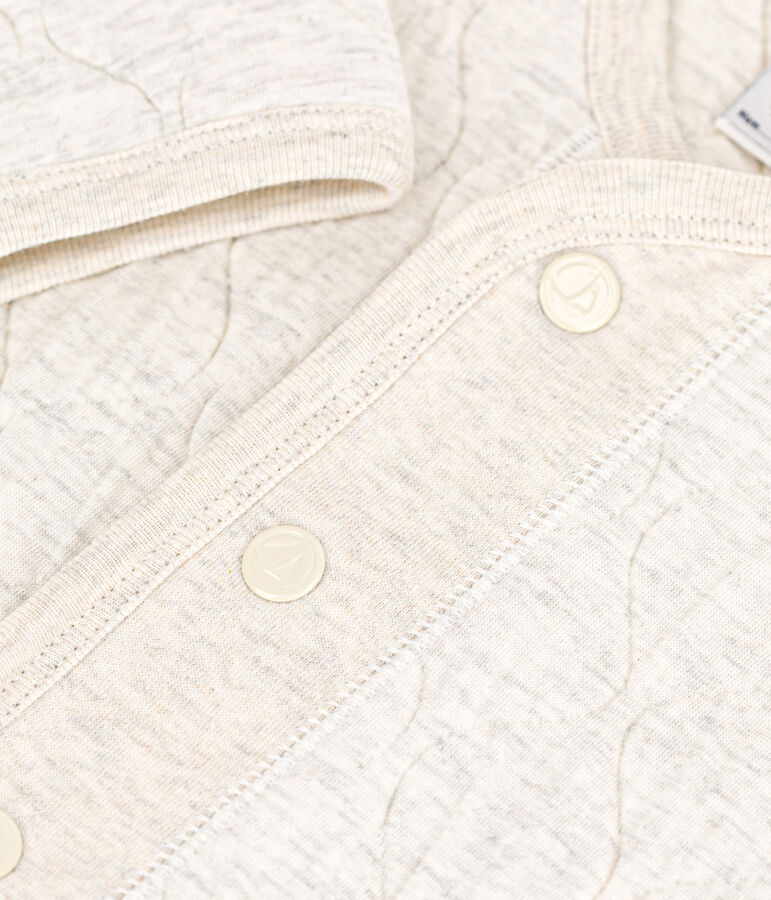 Cardigan b&eacute;b&eacute; en tubique matelass&eacute; beige
