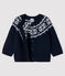 Cardigan 100% laine bébé bleu SMOKING/blanc MARSHMALLOW