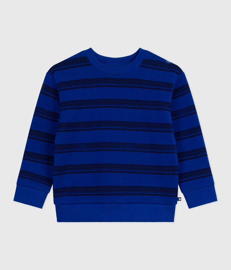 Sweatshirt enfant en coton &agrave; rayures bleu OLYMPIC+SOIR