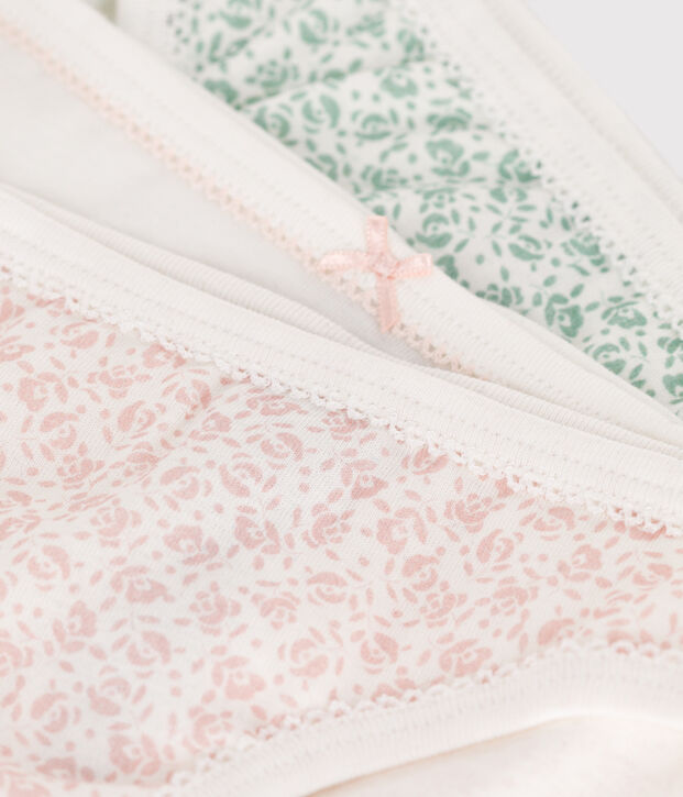 Lot de 3 culottes enfant en coton fleuries multicouleur