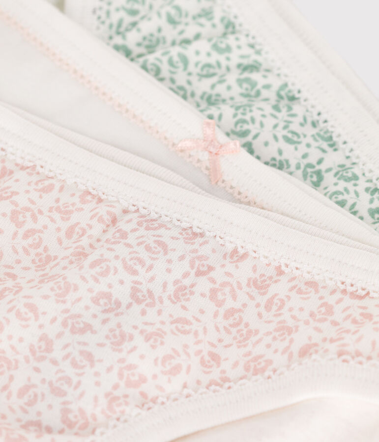 Lot de 3 culottes enfant en coton fleuries variante 1