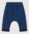 Pantalon sarouel bébé en molleton effet denim bleu MEDIEVAL/beige ECRU
