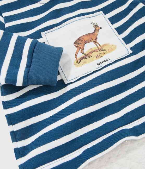Combinaison longue Petit Bateau x Deyrolle bleu SHADOW/écru MULTICO