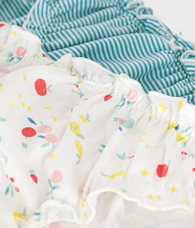 Lot de 2 culottes froufrou en coton femme multicouleur