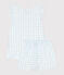 Pyjacourt imprimé vichy en coton fin petite fille bleu MARSHMALLOW/blanc GOMME