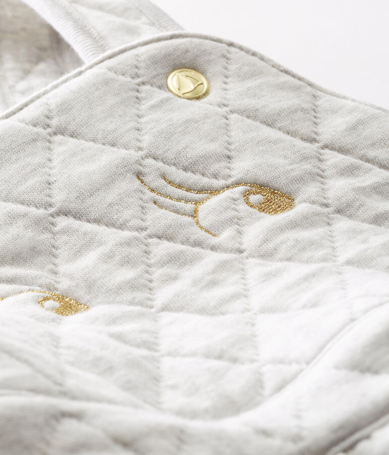 Salopette longue b&eacute;b&eacute; fille en tubique matelass&eacute; gris