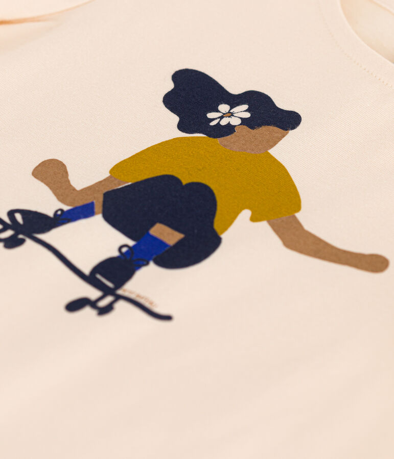 Tee-shirt en jersey l&eacute;ger enfant fille blanc AVALANCHE/ MULTICO