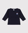 Tee-shirt manches longues en coton bébé bleu SMOKING