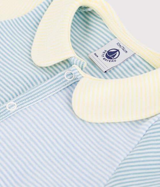 Combinaison courte bébé en coton à col MIMI/ MARSHMALLOW