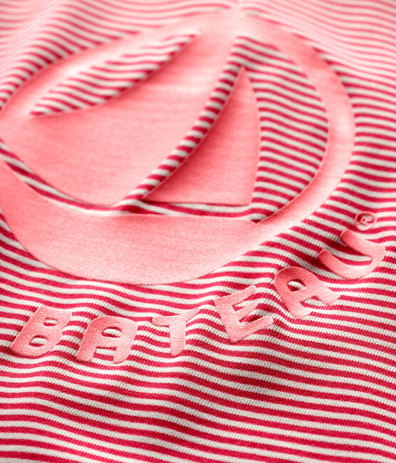 Combinaison écoresponsable bébé fille/garçon rose GEISHA/blanc MARSHMALLOW