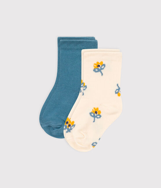 Lot de 2 paires de chaussettes fleurs bébé variante 2