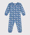 Pyjama sans pied imprimé baleine en coton bébé bleu BEACH/ MARSHMALLOW