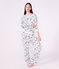 Pyjama femme en coton imprim&eacute; Paris blanc/multicouleur