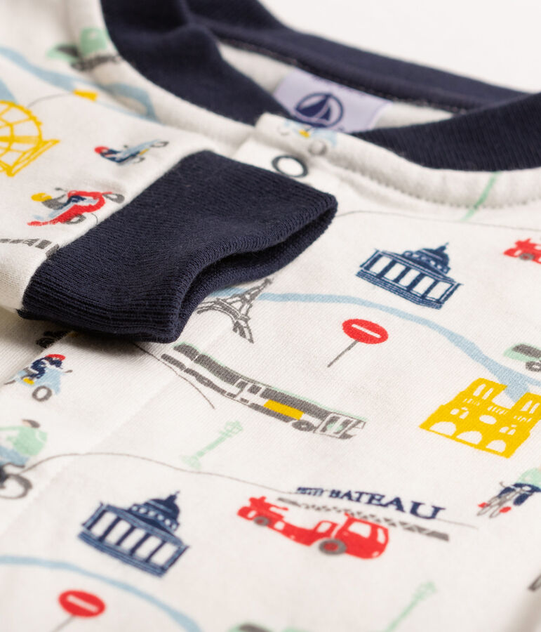 Teddy en molleton b&eacute;b&eacute;. blanc MARSHMALLOW/blanc MULTICO