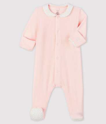PETIT BATEAU - Dors-bien rose à col bébé fille en velours