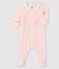 Dors-bien rose à col bébé fille en velours rose FLEUR