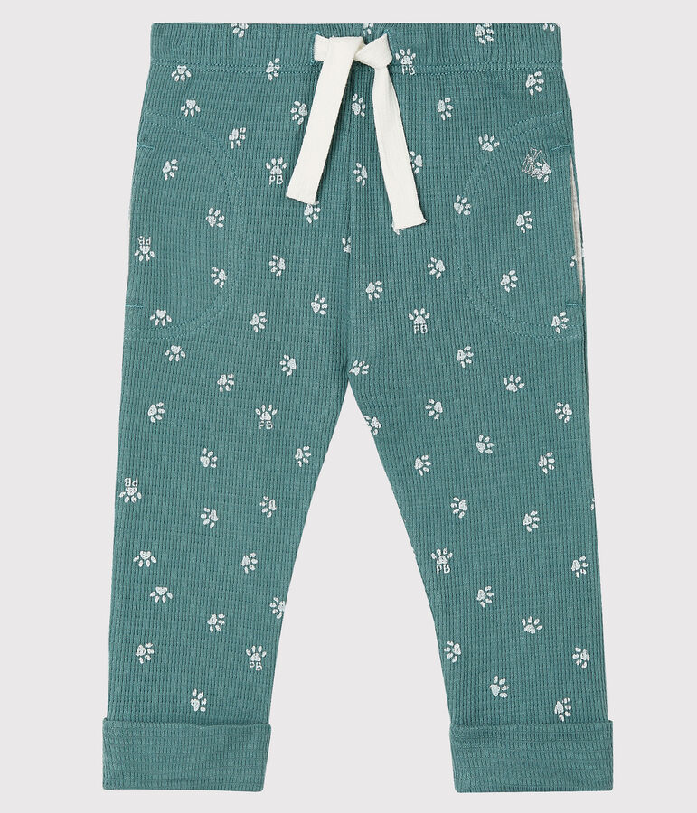 Pantalon b&eacute;b&eacute; vert/blanc