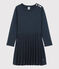 Robe manches longues coton enfant fille bleu SMOKING BRILLANT