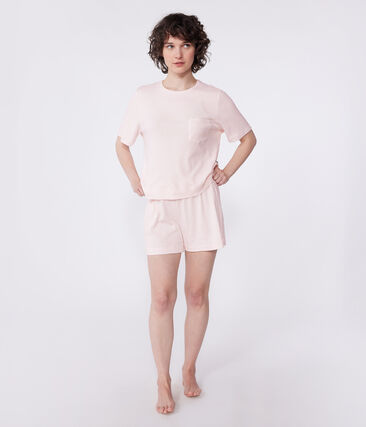 Pyjama short femme en coton manches courtes