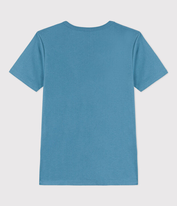 Tee-shirt L'ICONIQUE col V en coton Femme bleu