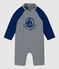Combinaison anti-UV en matière recylée bébé bleu MEDIEVAL/blanc MARSHMALLOW