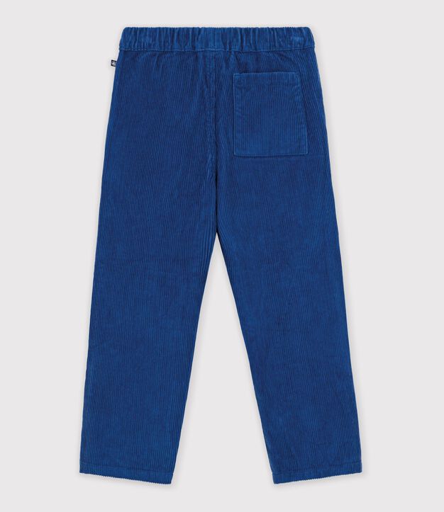 Pantalon droit en velours bleu