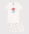 Pyjacourt fleurs en coton petite fille blanc MARSHMALLOW/blanc MULTICO
