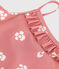 Maillot de bain bébé une pièce à volants, imprimé fleuri rose CHARME/blanc MARSHMALLOW