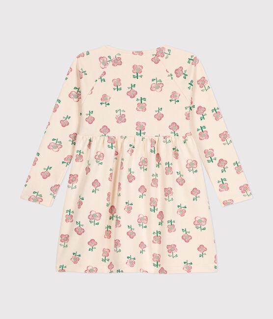 Robe manches longues en molleton enfant fille blanc AVALANCHE/ MULTICO