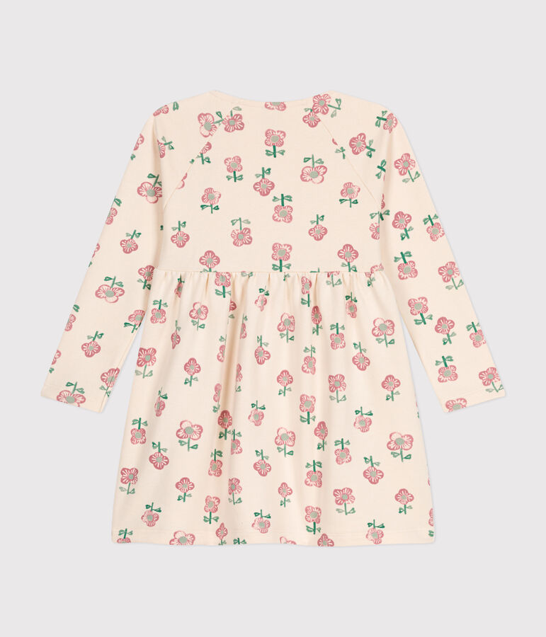 Robe manches longues en molleton enfant fille blanc AVALANCHE/ MULTICO