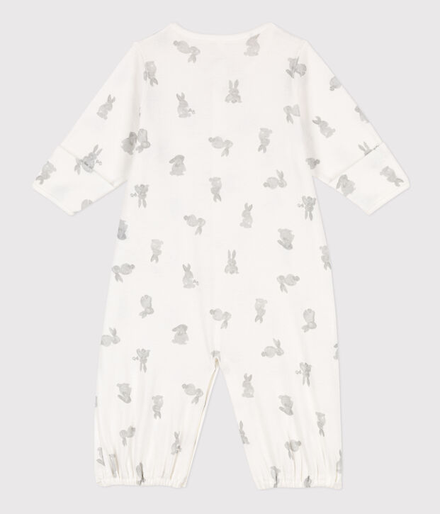 Combisac imprim&eacute; en coton blanc/gris