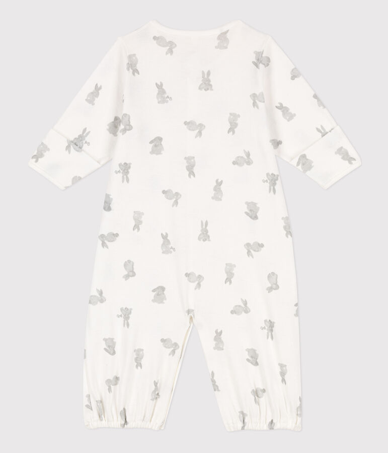 Combisac imprim&eacute; en coton blanc MARSHMALLOW/gris GRIS