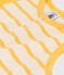 Combinaison courte bébé en maille côtelée rayée jaune AVALANCHE/blanc DAISY