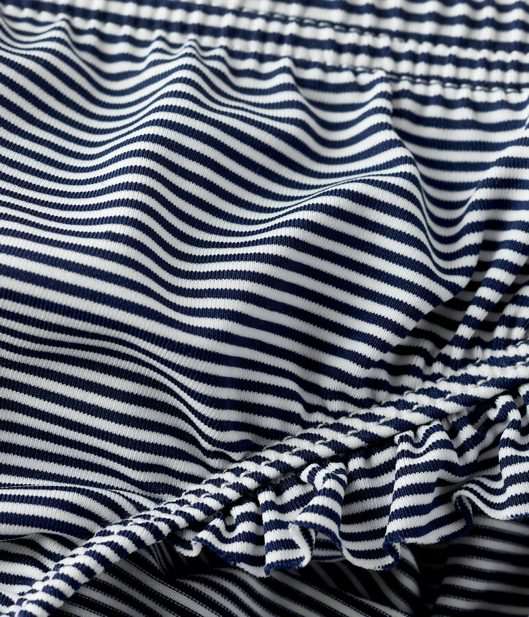 Bas de maillot de bain en mati&egrave;re recycl&eacute;e b&eacute;b&eacute; bleu MEDIEVAL/blanc MARSHMALLOW