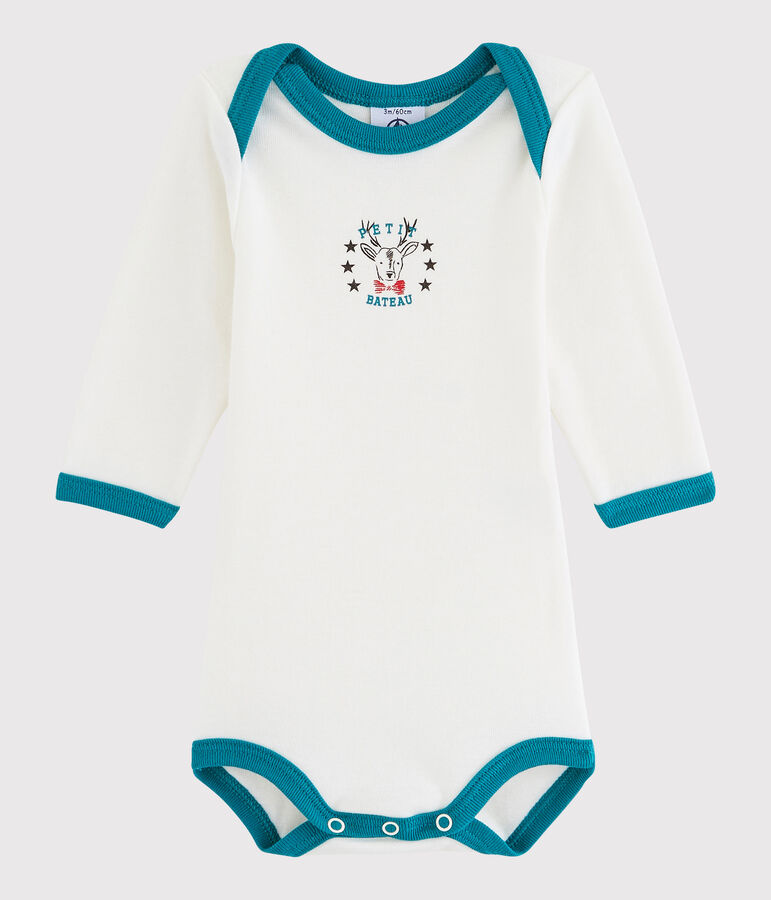Body manches longues b&eacute;b&eacute; gar&ccedil;on blanc MARSHMALLOW