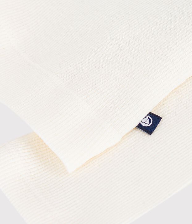 Sous-pull femme l'iconique en laine et coton blanc cass&eacute;