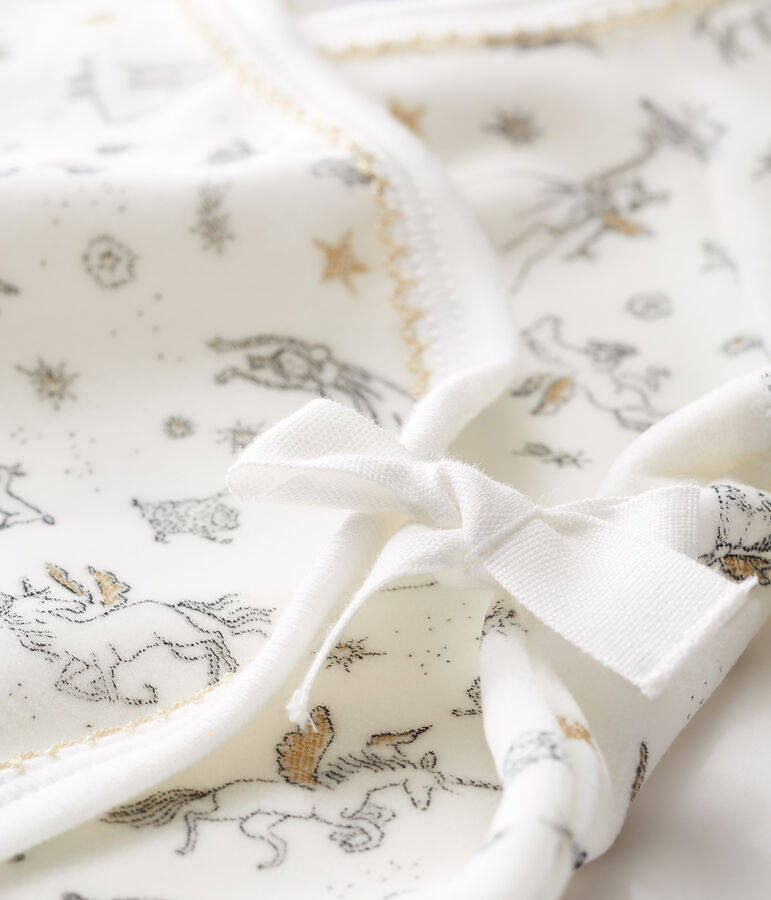 Dors bien b&eacute;b&eacute; fille en velours blanc/multicouleur