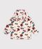 Veste &agrave; capuche enfant en sherpa &agrave; fleurs &eacute;cru/multicouleur